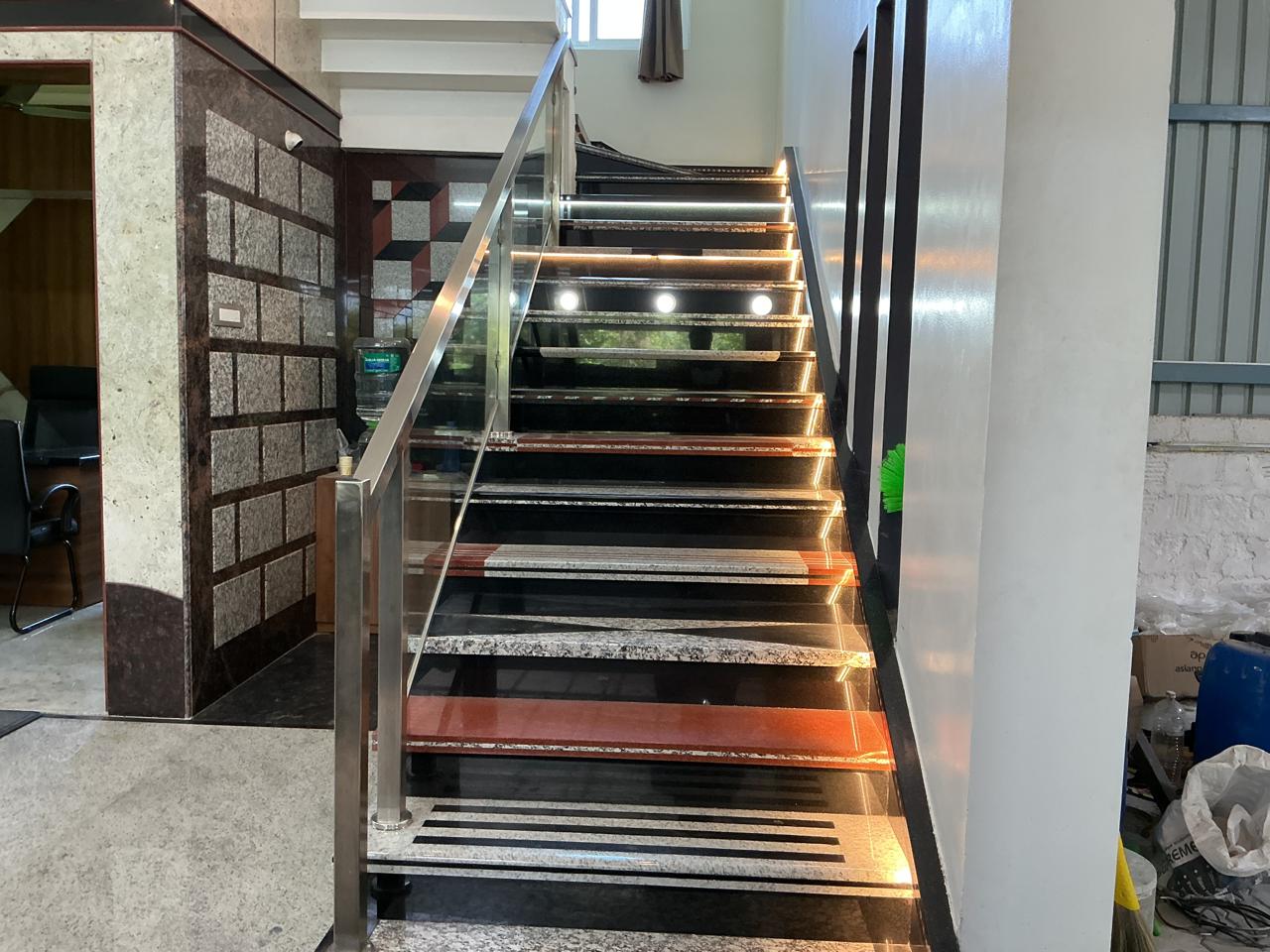 Granite-finished staircase